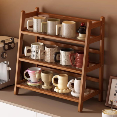 Creative Furniture Premium Solid Mahogany Wood 3 Tier Organizer Rack image