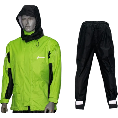 Premium Thin Fluorescent Lime Impermeable Reflective Rain Coat image