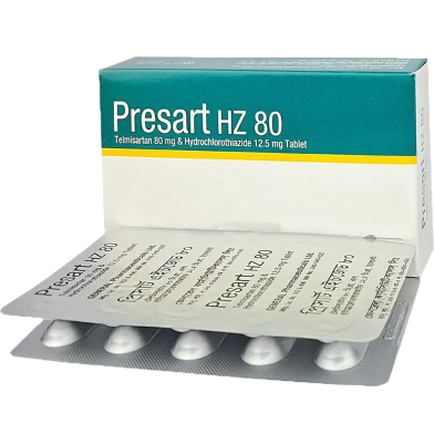 Presart HZ 80 mg, 12.5 mg Tablet 10's Strip image