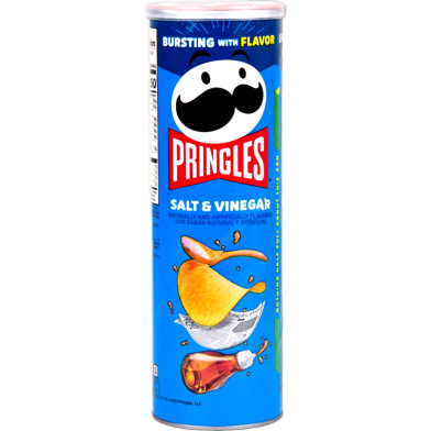 Pringles Salt and Vinegar Potato Crisps Chips Jar 158 gm image