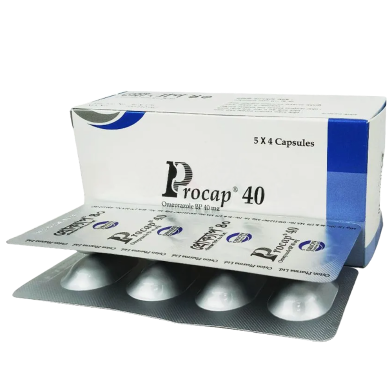Procap 40 mg Capsule 4's Strip image