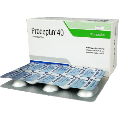 Proceptin 40 mg Capsule 10's Strip image
