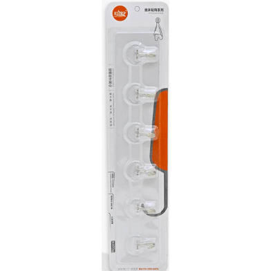 Proclean 6 in 1 Transparent Self-Adhesive Wall Hooks image