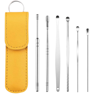 Professional Ear Cleaning Tool Set 6 Piece - Reusable Ear Pick And Curette image