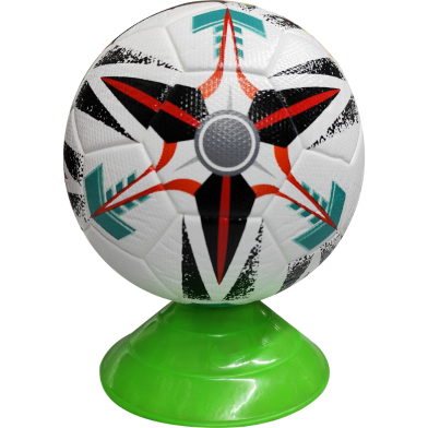 Professional Rubber Football – White with Black, Red image