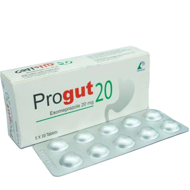 Progut 20 mg - 10's Strip Tablet image
