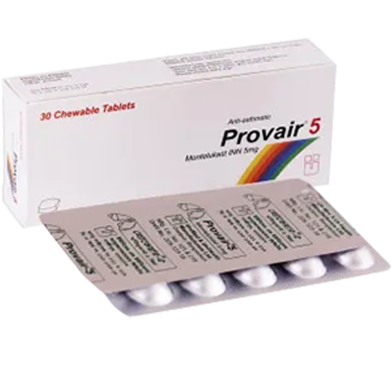Provair 5 mg Chewable 10's Strip Tablet image