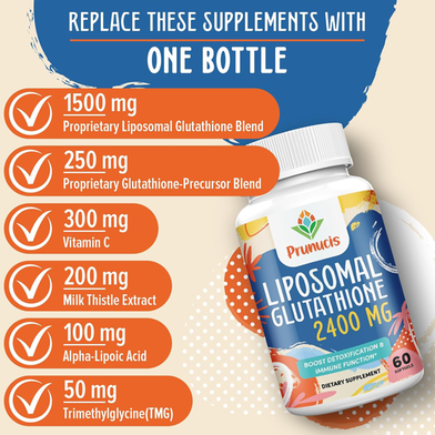 liposomal glutathione 2400mg Glutathione, with Vitamin C, Milk Thistle & Alpha-Lipoic Acid, Master Antioxidants, Pure Reduced L-Glutathione Liposomal L-Glutathione 2400 mg -