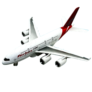 Pull And Back Metal Diecast Airbus Airplane With Light And Music. Model: A380, Boeing 747. Can Be A Great Collection (metal_aeroplane_red) Red image