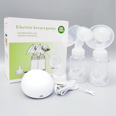Pump Double Electric Breast Pump Manual Breast Pump Portable with 2 Bottles image