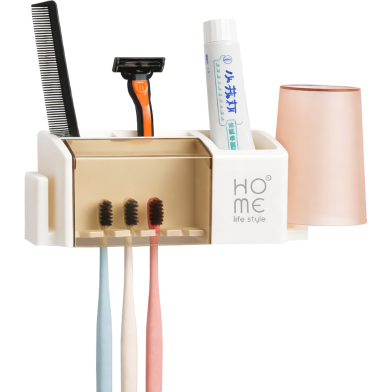 Punch-Free Wall Mounted Toothbrush Holder image