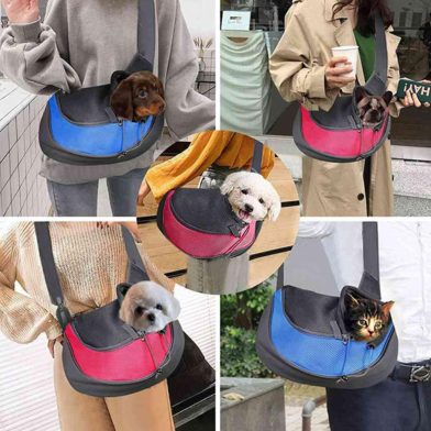 Puppy Cat Purse Carrier Lightweight Oxford Cloth Pet Shoulder Bag With Mesh Design For Small Dogs And Cat Multicolour 1Pcs image
