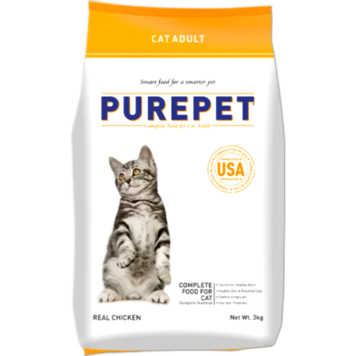 Purepet Adult Dry Cat Food - Real Chicken 3kg | Adult Dry Cat Food image