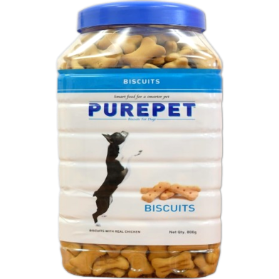 Purepet Puppy Dog Training Treats Biscuit For All Life Stages Dog - 455g(Jar) - (Milk Flavour Biscuit) image