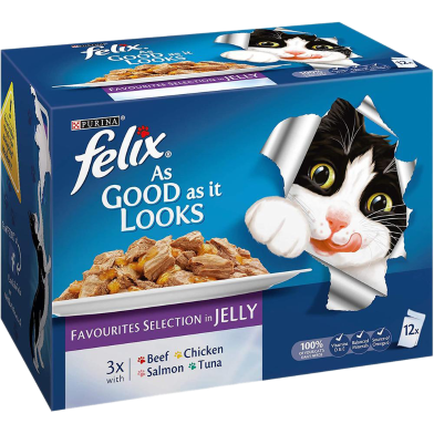 Purina Felix Pouch As Good As Looks Meaty Selection in Jelly (Adult) - 100gm - 12Pcs image