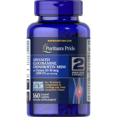 Puritan's Pride Advanced Glucosamine Chondroitin With Vitamin D3 160 Caplets -526227561 image