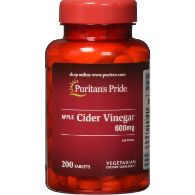 Puritan's Pride Apple Cider Vinegar 600mg 200 Tablets -388808548 image