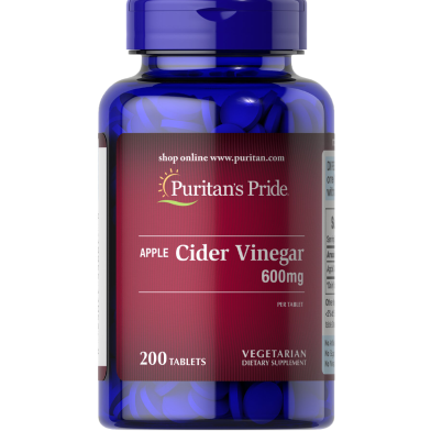 Puritan’s Pride Apple Cider Vinegar 600 mg 200 Tablet image