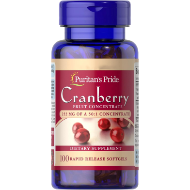 Puritan's Pride Cranberry Fruit Concentrate Supports Urinary and Bladder Health 100 Count -524029242 image
