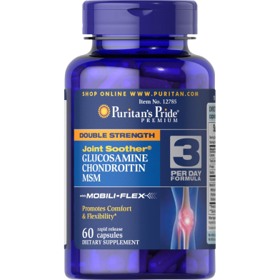 Puritan’s Pride Double Strength Glucosamine Chondroitin and MSM Joint Soother 60 Capsules image