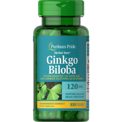 Puritan’s Pride Ginkgo Biloba Standardized Extract 120 mg – 100 Capsules -337347383 image