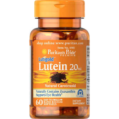Puritan’s Pride Lutein 20 mg With Zeaxanthin 60 Softgel image