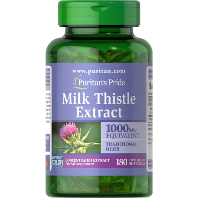 Puritan’s Pride Milk Thistle Extract 1000mg 180 Softgels image