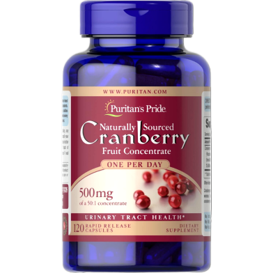 Puritan's Pride Naturally Sourced Cranberry Fruit Concentrate 500 Mg 120 Rapid Release Capsules - 25077732265 image
