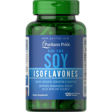 Puritan’s Pride Non-GMO Soy Isoflavones 750 mg 120 Rapid Release Capsules image