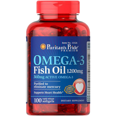 Puritan's Pride Omega3 Fish Oil 1200 mg - 100 count (USA) -272729760 image