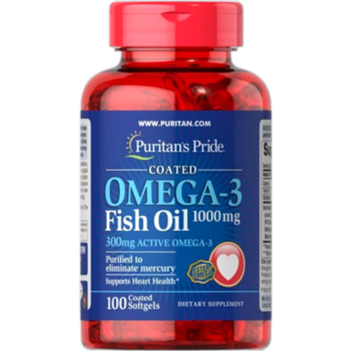 Puritan’s Pride Omega-3 Fish Oil 1000mg 100 Softgels image