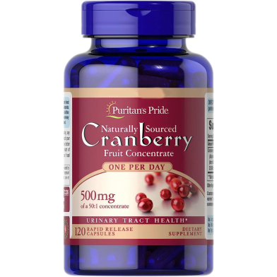 Puritan's Pride One Per Day Cranberry 500mg - 120 Capsules -327357230 image