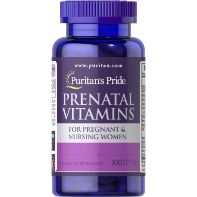 Puritan’s Pride Prenatal Vitamins For Pregnant and Nursing Women 100 Caplets image