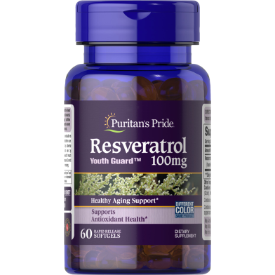 Puritan's Pride Resveratrol 100 mg 60 Softgels -284290908 image
