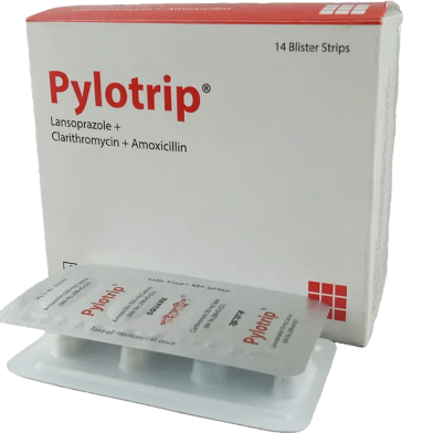 Pylotrip30 mg Plus 1000 mg Plus 500 mg 4's Strip Tablet image