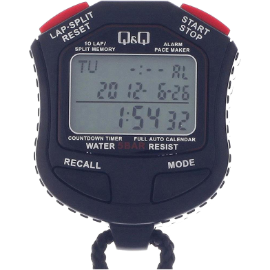 Q And Q Black Digital Stop Watch image