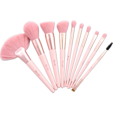 Qolore Makeup Brush Set With Bag 10 Pcs image