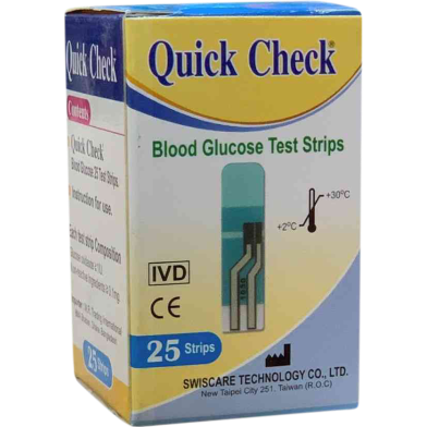 Quick Check Blood Glucose Test Strip 25's Pack image