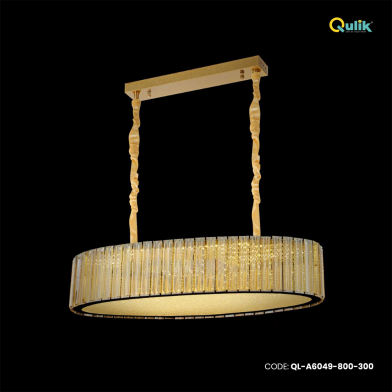 Qulik Gold Radiance Luxury Hanging Crystal Chandelier Light image