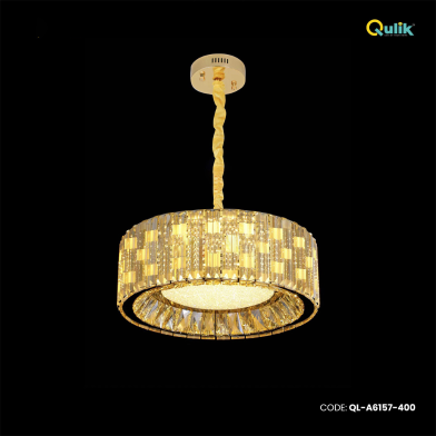 Qulik Gold Radiance Luxury LED Crystal Chandelier Light image