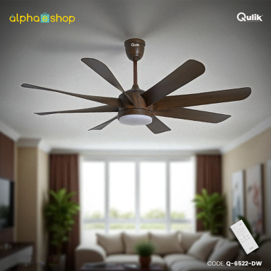Qulik Helix UL 60 Inch Modern Decorative Silent ABS Blade Ceiling Fan (DarK Wood) image