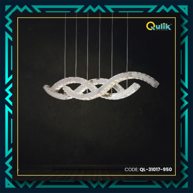 Qulik Modern Chandelier Decorative Hanging Wave Shape LED Ceiling Light image
