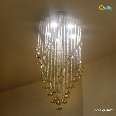 Qulik Modern Chandelier Decorative Hanging Windmill Diamond Dry Shape LED Ceiling Light image