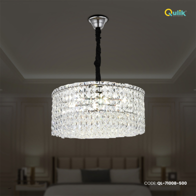 Qulik Modern Contemporary Silver Crystal Chandelier Ceiling Light image