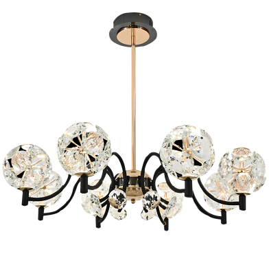 Qulik Modern Crystal Chandelier 8 Circle-Shaped Hanging LED Ceiling Light image