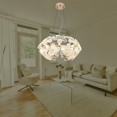 Qulik Modern Floral Glass Sputnik Chandelier image