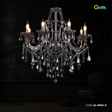 Qulik Modern Luxury Crystal Chandelier Pendent 8 Lamp image