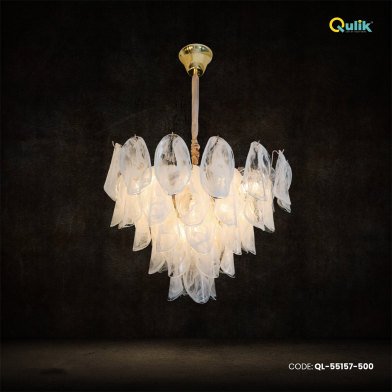 Qulik Modern Luxury Leaf Chandelier 5 Layer With Adjustable Hanging Length image