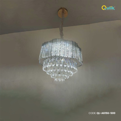 Qulik Radiant Luxe Hanging Crystal Chandelier Light image