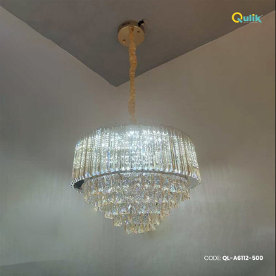 Qulik Radiant Luxe Hanging Crystal Chandelier Light image